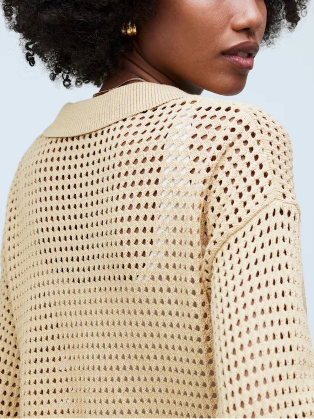 Madewell open stitch polo cardigan sweater EUC - Picture 5 of 6